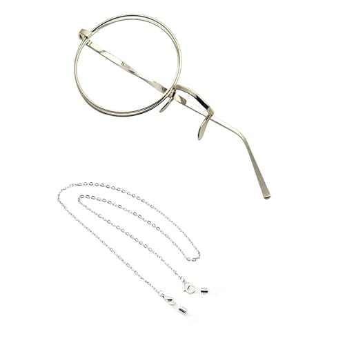 伊達メガネ 片眼鏡 モノクル コスプレ 金属製 チェーン付き 右目用 ノンレンズ 軽量 快適フィット ヴィンテージ風 多色展開 日常ファッション 学園祭 男女兼用 ギフト対応 (D)