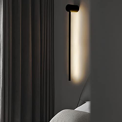 Applique murale LED chambre ambiance douce noir minimaliste