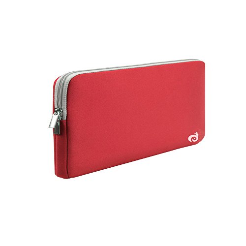 MasiBloom® Neoprene Keyboard Sleeve Case with Zipper for Bluetooth Wireless Keyboard MC184LL/B (Model: A1314) & Anker Bluetooth Keyboard A7726111 and BATTOP Bluetooth Keyboard (CASE- Red Sleeve)