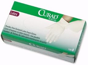 Medline CURAD Powder-Free Textured Latex Exam Gloves,Beige,X-Large, 90 Each / Box