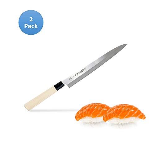 JapanBargainJapanese Yanagiba Sashimi Knife Sushi Chef Knife, High Carbon Stainless Steel 9-1/2 inch Blade, Made in Japan, 240mm, 2-Pack