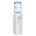 KOTEK Water Coolers Water Dispenser, Hot & Cold Top Loading Water Cooler Dispenser Holds 3 or 5 Gallon Bottles w/Child Safety Lock, Removable Drip Tray & Storage Cabinet for Home Office School, White