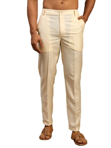 Image of VASTRAMAY VM Mens Silk Blend Kurta Pyjama Set - Classic Ethnic Attire for Timeless Style and Cultural Celebrations | Soft Comfortable Solid Full Sleeves Kurta and Churidar Pyjama Set