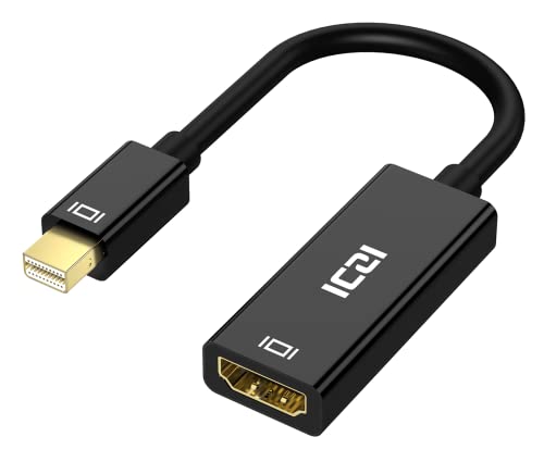 ICZI Adaptador Mini DisplayPort a HDMI 4K @30Hz, Mini DP a HDMI (Thunderbolt 2 a HDMI), cable chapado en oro para MacBook, Chromebook Pixel, Surface Pro, HDTV, monitores, proyectores y más