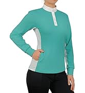 Women Long Sleeve Golf Shirts Equestrian Horse Riding Tops with Pockets