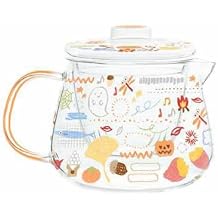 Teapot, Tea Pot, Heat Resistant Glass, Cup, Tea Ceremony, Glass Teapot, Tea Infuser, Glass with Handle, Fruit Tea, Leaf Tea, Craft Tea Forest of Fallen Leaves, Small Teapot