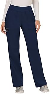 CHEROKEE Women's Mid Rise Straight Leg Pull-on Pant, Navy, Medium