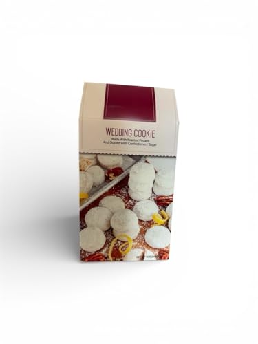 Wedding Cookies – Traditional Powdered Sugar Butter Cookies with Roasted Pecans – Soft, Melt-in-Your-Mouth Snowball Cookies – Dusted with Confectioners’ Sugar – 5 oz Gift Box