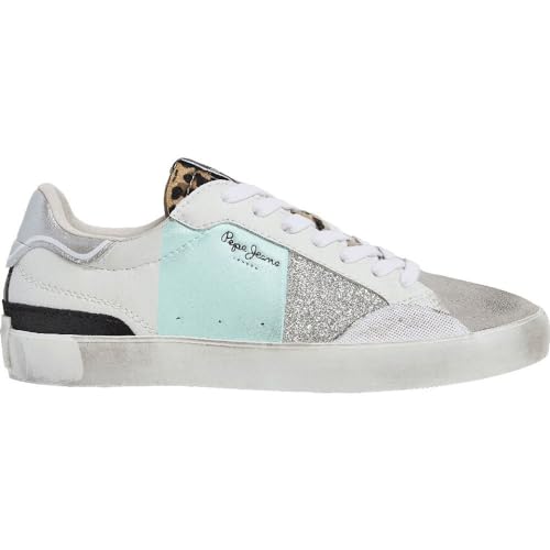 Pepe Jeans Lane Shine baskets blanches femme chaussure basse cuir mode