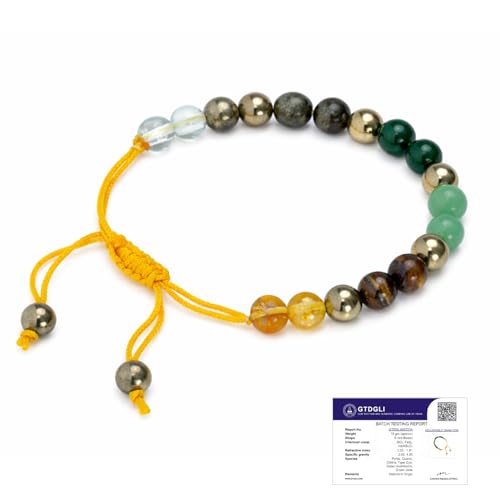 Image of Astrotalk Dhan Yog Bracelet |Attracts Wealth & Prosperity | Manifest Wealth with Citrine, Jade, Tiger Eye, Clear Quartz & Pyrite Stone | Bracelet for Man & Woman | Gift for Man & Woman
