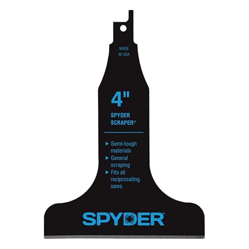 Spyder 4-inch Scraper Blade Attachment for Reciprocating Saws, Removes Tile, Linoleum, Adhesives, and More