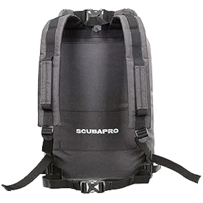 SCUBAPRO Definition Pack 24 حقيبة غوص مع حقيبة ظهر وأشرطة خصر ومقبض علوي لمعدات غوص السكوبا ، قماش رمادي ثنائي اللون معاد تدويره