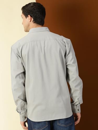 Image of Thomas Scott Men's | Solid | Full Sleeve | Loose Fit | 100% Cotton | Single Pocket | Spread Collar | Casual Shirt