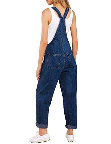 Lookbookstore Winter Clothes For Women Denim Overalls Bib Overalls Women Womens Overalls Denim Overalls For Girls Jean Jumpsuit Women Denim Jumpsuit Bib Overalls Dark Blue Size L Size 12 14 #TOP1