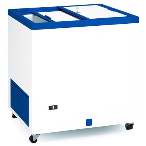 MBH - Arcón Congelador Industrial 222 Litros con Puerta Opaca, Termostato Regulable, Cerradura y Ruedas para para Cocina, Bar y Restaurante (843x670x895 mm)