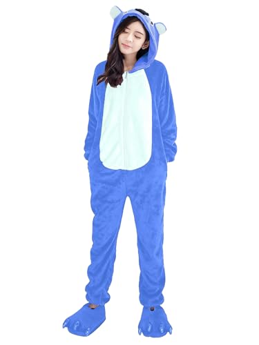 Ovender Cosplay Pijama Kigurumi Disfraz Animale Mono de una Pieza Carnaval Navidad Halloween Adultos Unisex Mujer Hombre Ropa Interior Espectáculo Invierno (L/XL, Koala Azul Claro)