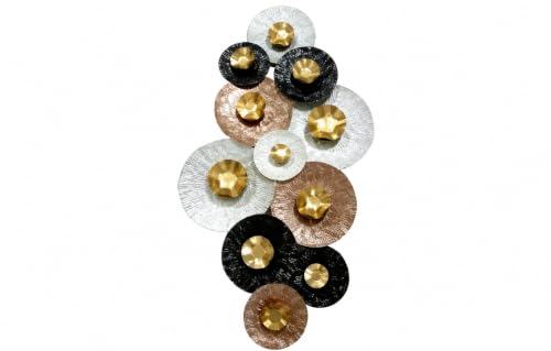 Image of SMILES GIFT Luxury Imported Wall Hanging | Large Contemporary Iron Wall Art - Unique Coin Design | Luxury Decor for Living Room & Office (C)