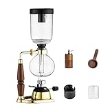 FURLOU Cafetera Siphon Coffee Maker Manual Retro Vacío Glass Siphon Pot Percolators 1-5 Tazas Glass...