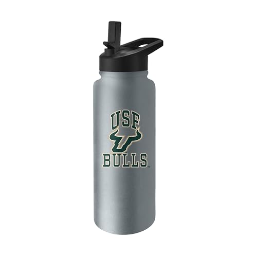 Image of Logo Brands NCAA South Florida Bulls Athletic 34 oz Stainless Steel Quencher Bottle - Double-Wall Insulated, No-Spill Lid, Easy Carry Handle - Keeps Drinks Cold For Hours