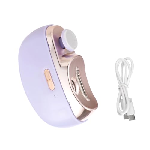 DeryArcle 2 in 1 Electric Nail Clippers, Nail Trimmer with Light, Nail Scraps Storage, USB Rechargeable Automatic Trimmer for Adult Children, Purple