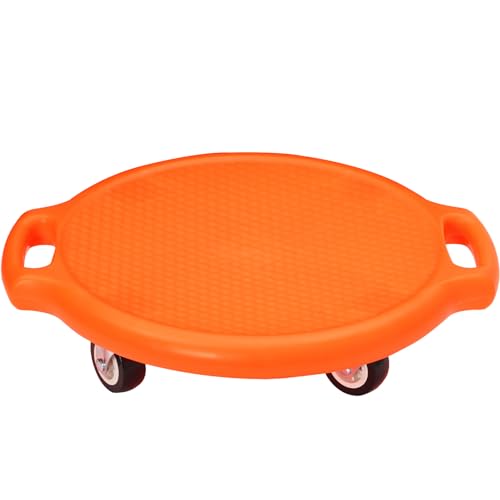 Trottinette ronde en plastique orange enfant pour jeux de plein air
