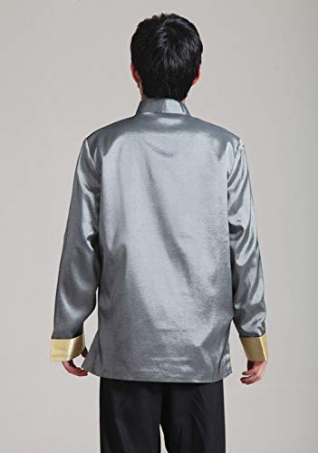 Chinese Style Tai Chi Shirt Kung Fu Tops Tang Suit Men Long Sleeve Dragon Embroidered Jacket Coat Outwear