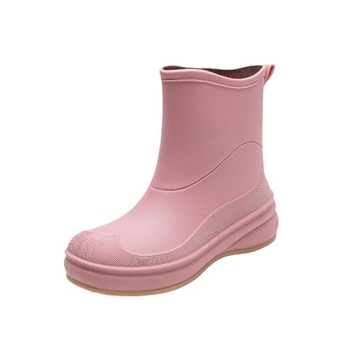 Luckywaqng Botas de lluvia para mujer, zapatos de agua, zapatos de goma, informales y modernos, para todo tipo de actividades al aire libre, lavado de coches, cocina, no deslizantes, botas de lluvia