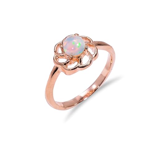 Bague en opale éthiopienne véritable et argent 925 fait main