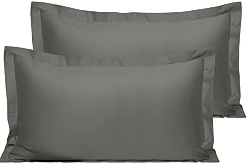 NTBAY 2 Pack 500 Thread Count 100% Egyptian Cotton Oxford Pillowcases, Super Soft and Breathable Euro King Pillow Cases | Hotel Quality Pillow Shams, 50x90 cm, Navy