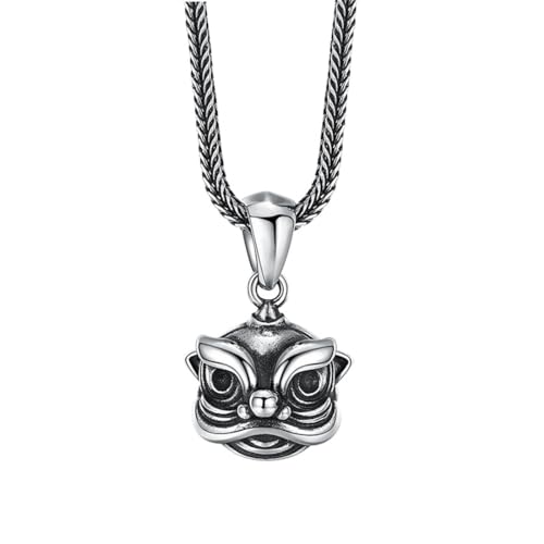 Colgante de león de plata de ley 925 vintage personalizado para hombres