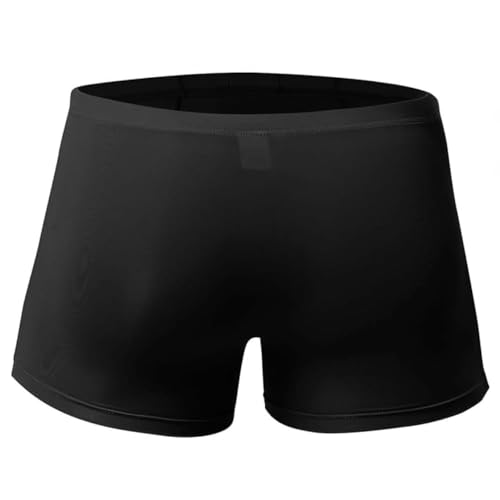 AIVibrat Mens Elephant Trunk Underwear Sexy Ice Silk Solid Color Separate Pouch Boxer Briefs