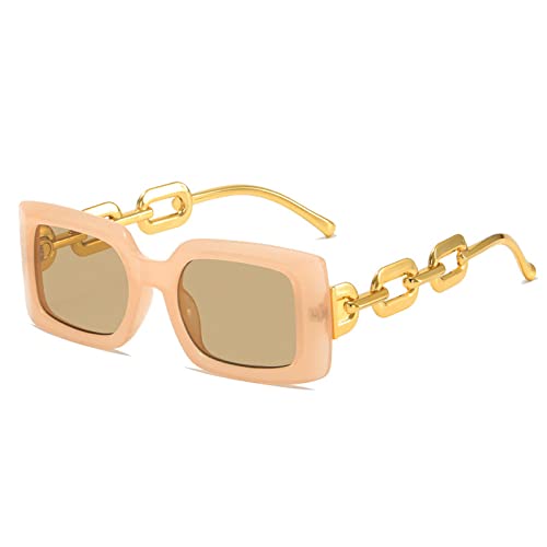 Lunettes de soleil rectangle anti-éblouissement uv400 confort rétro-chaîne mix