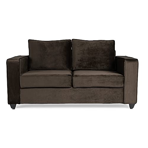 Image of Wakefit Sofa Set | 3 Year Warranty | Sofa 5 Seater, 5 Seater Sofa for Living Room, Wooden Sofa Set, Sofa Set 3+2 Seater - Napper(Fabric-Velvet : Stone)