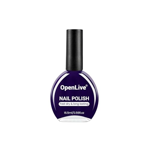 OpenLive 16.5ml Dark Blue Perfume Nail Polish Large Volume Quick Dry Nail Polish Long Lasting Shine Fingernail Toenail Nail Art DIY Home Travel Nail Art Gift