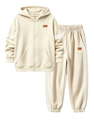 Image of Toddler Boy Clothes Long Sleeve Colorblock Hoodie Sweatsuits Tops and Pants 2Pcs Winter Outfits Boys Fall Clothes
