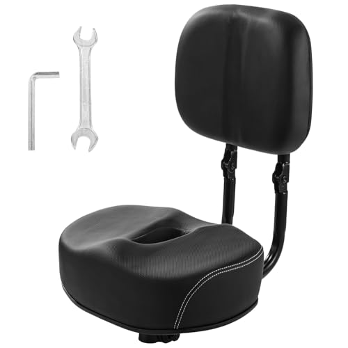 yeesport Bike Seat with Foldable Backrest, Oversized Wide Bicycle Saddle