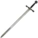 Medieval Warrior Knights Templar Long Sword with Sheath Steel Guard, Leather Wrapped Handle (Excalibur)
