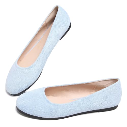 Image of Dear Time Women's Flats Comfortable Slip On Ballet Flats Soft Solid Casual Shoes