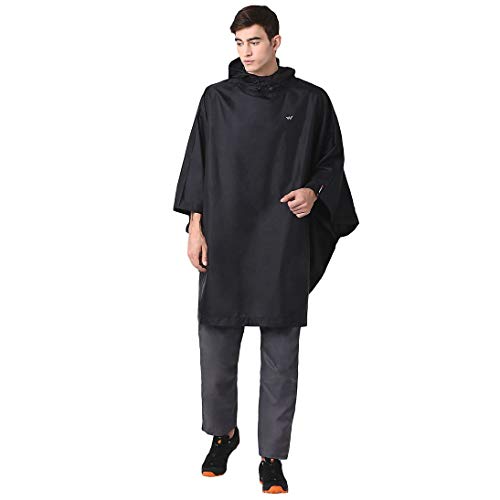 Black Hypadry Unisex Rain Poncho (41303) -Large