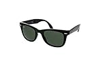 Designer Sunglasses Gafas de sol Ray-Ban RB4105 Wayfarer, plegables, no polarizadas, 50 mm Negro Noir brillant