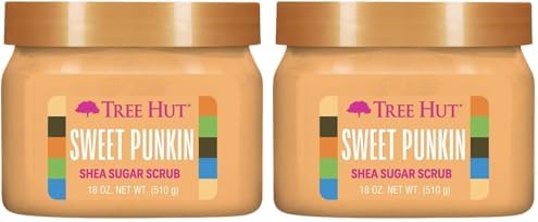 Tree Hut Shea Sugar Scrub Sweet Punkin | Exfoliating Body Scrub Removes Dead, Dry Skin for a Soft & Hydrated Feel | Nourishing Essential Body Care | 18 fl oz. (Pack of 2)