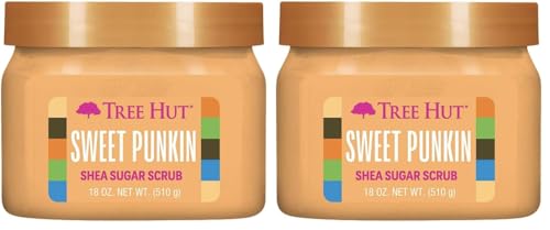 Tree Hut Shea Sugar Scrub Sweet Punkin | Exfoliating Body Scrub Removes Dead, Dry Skin for a Soft & Hydrated Feel | Nourishing Essential Body Care | 18 fl oz. (Pack of 2)