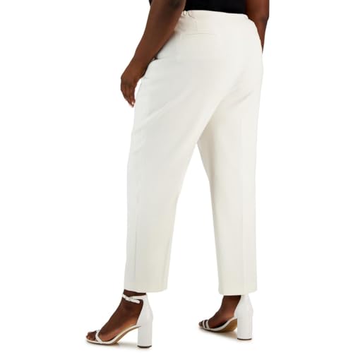Anne Klein Womens Plus High Rise Business Ankle Pants White 16W2