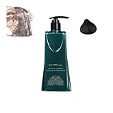 Mild Formula Long Lasting Hair Dye Set,Plant-Based Hair Color for Gray Coverage, Long-Lasting Single Step Hair Dye Kit with Nourishing Natural Shampoo (Natural Black)