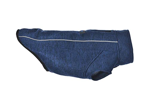 iEnergy™ OSC isolierende und warme Outdoor-Hundejacke mit Fleece-Innenfutter, windabweisender, ultraleichter und reflektierender Hundemantel, Ganzjahres-Hundeviespullover (Blau Groß)