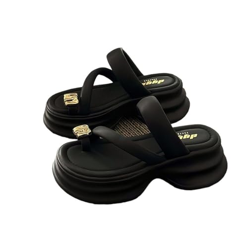 Womens Sandals Women's casual fashionable flip flops, versatile outdoor wear with skirt, French style thick-soled slippers