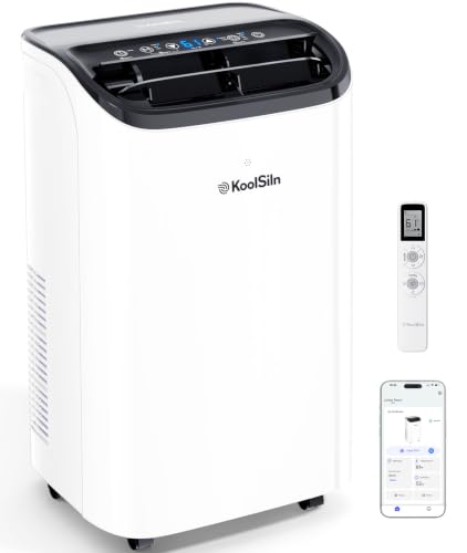 14,000 BTU Portable Air Conditioner with WiFi & Remote Control, Cools Up to 700 Sq.Ft, Auto-Evaporation Low Noise Portable AC Unit for Large Room, Office, Garage, White