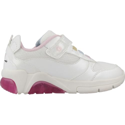 Geox J FADINLIGHT Girl A, Basket Fille, White/Multicolor,