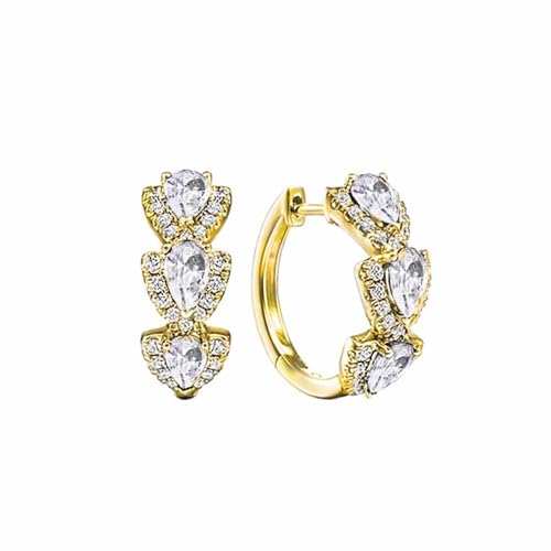 cfpqv Pendientes de plata de ley para mujer, pendientes de aro de oro, pendientes de circonita cúbica, pendientes de huggie de cumpleaños, boda, día de San Valentín para ella, pendientes de perlas