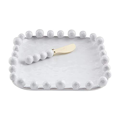 Service à fromage à perles de luxe Mud Pie céramique blanche dolomite - 2